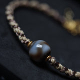 Adjustable Agate and Handwoven Rope Bracelet - Bracelet - Feather Peace