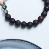 Agarwood and Green Phantom Quartz Bracelet - Bracelet - Feather Peace