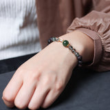 Agarwood and Green Phantom Quartz Bracelet - Bracelet - Feather Peace