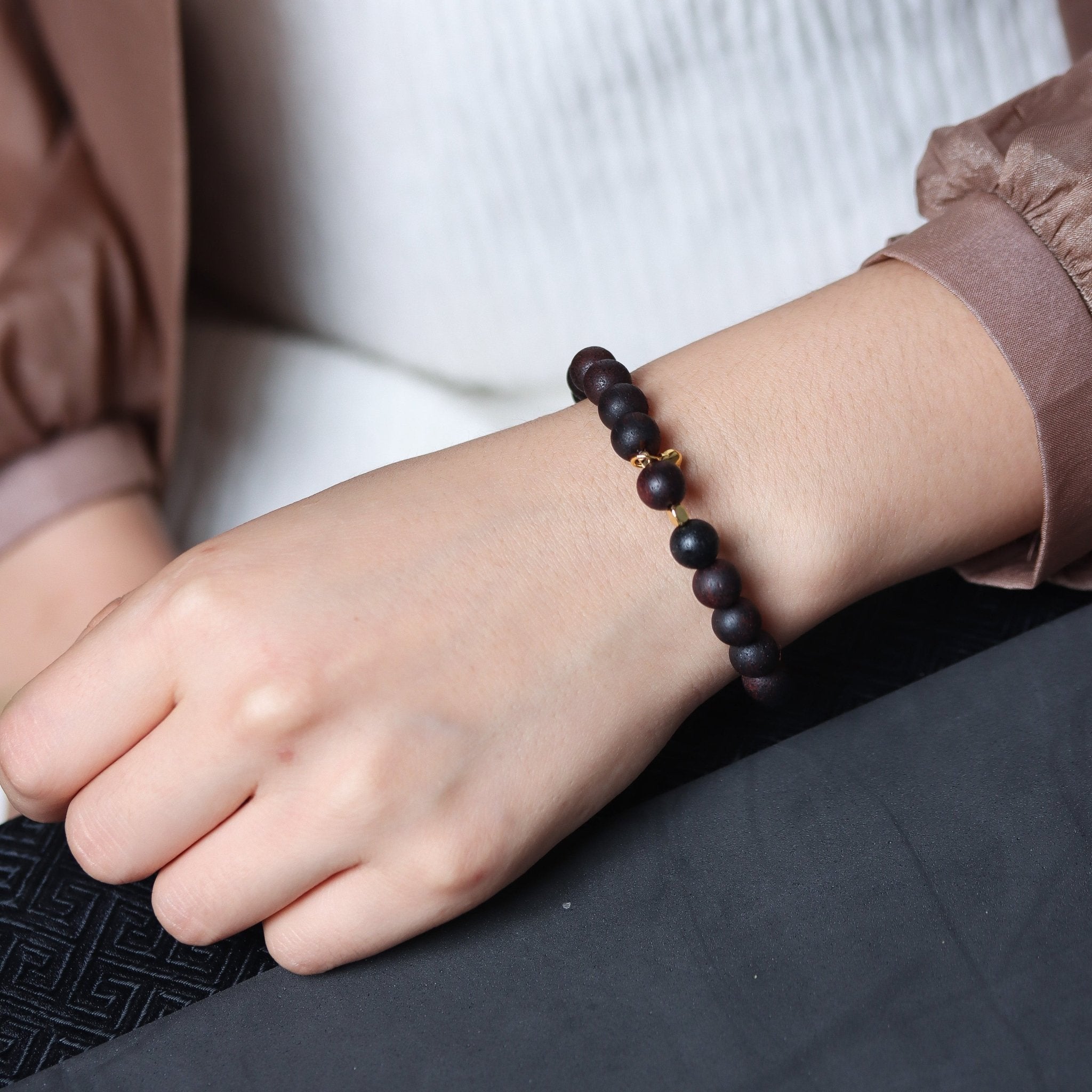 Agarwood Bead Peace and Safety Bracelet - Bracelet - Feather Peace