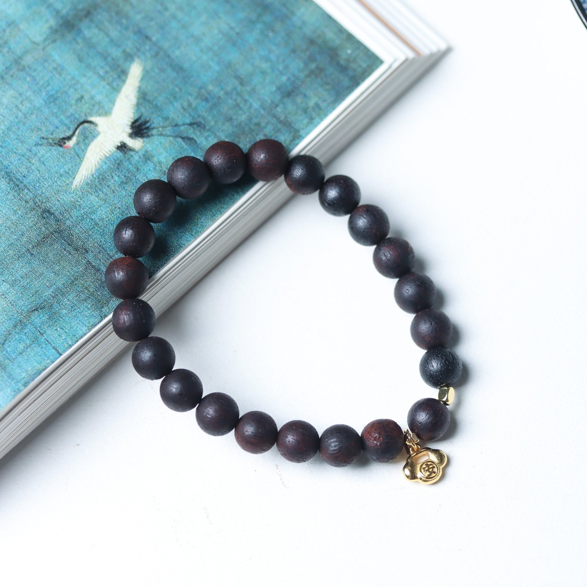 Agarwood Bead Peace and Safety Bracelet - Bracelet - Feather Peace