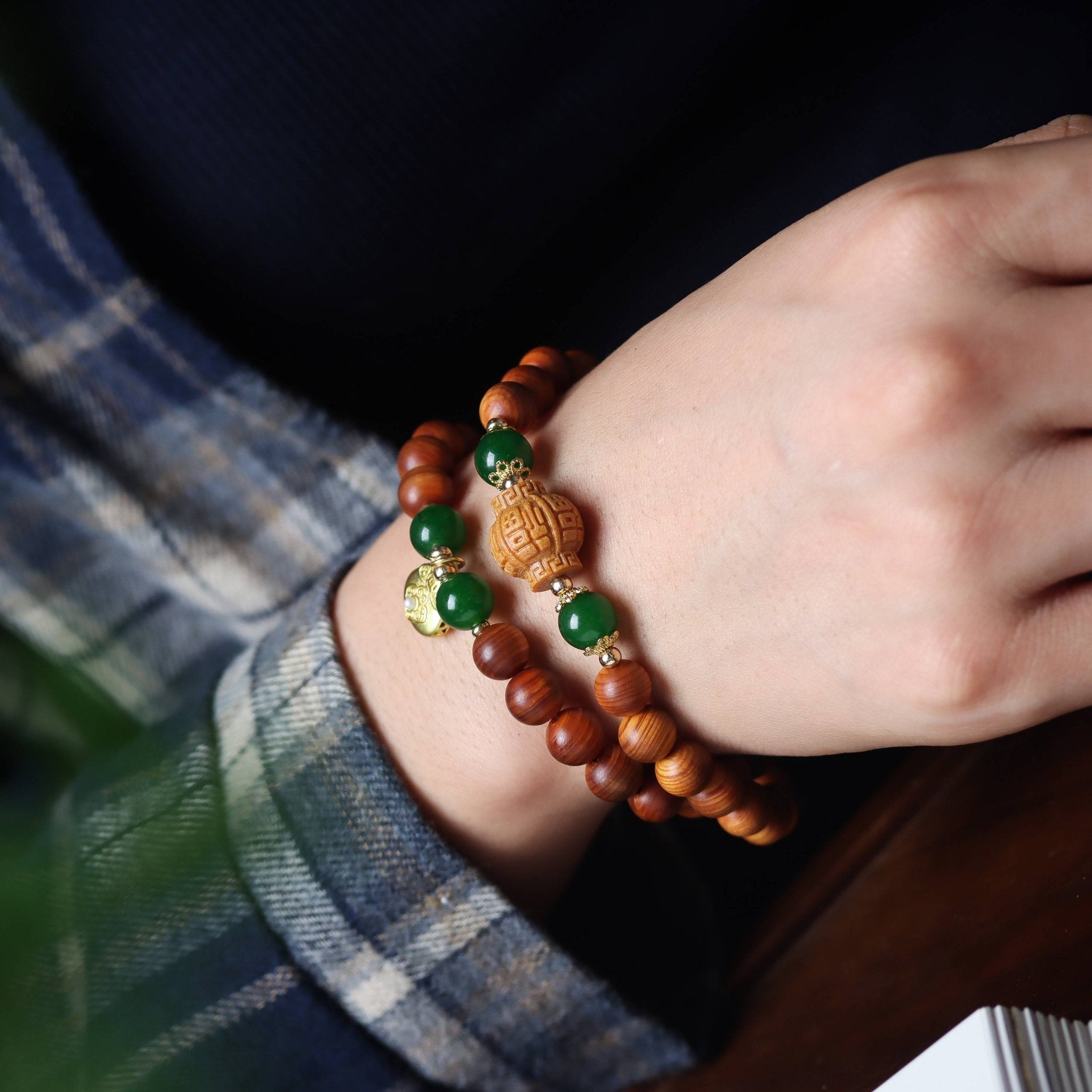 Aged Cliffside Cypress Mala - Mala Bead - Feather Peace