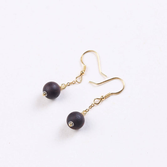 Aloeswood Bead Dangle Ring with Hook Design - Earrings - Feather Peace