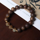 Aquilaria Crassna with Amber Beaded Bracelet - Bracelet - Feather Peace