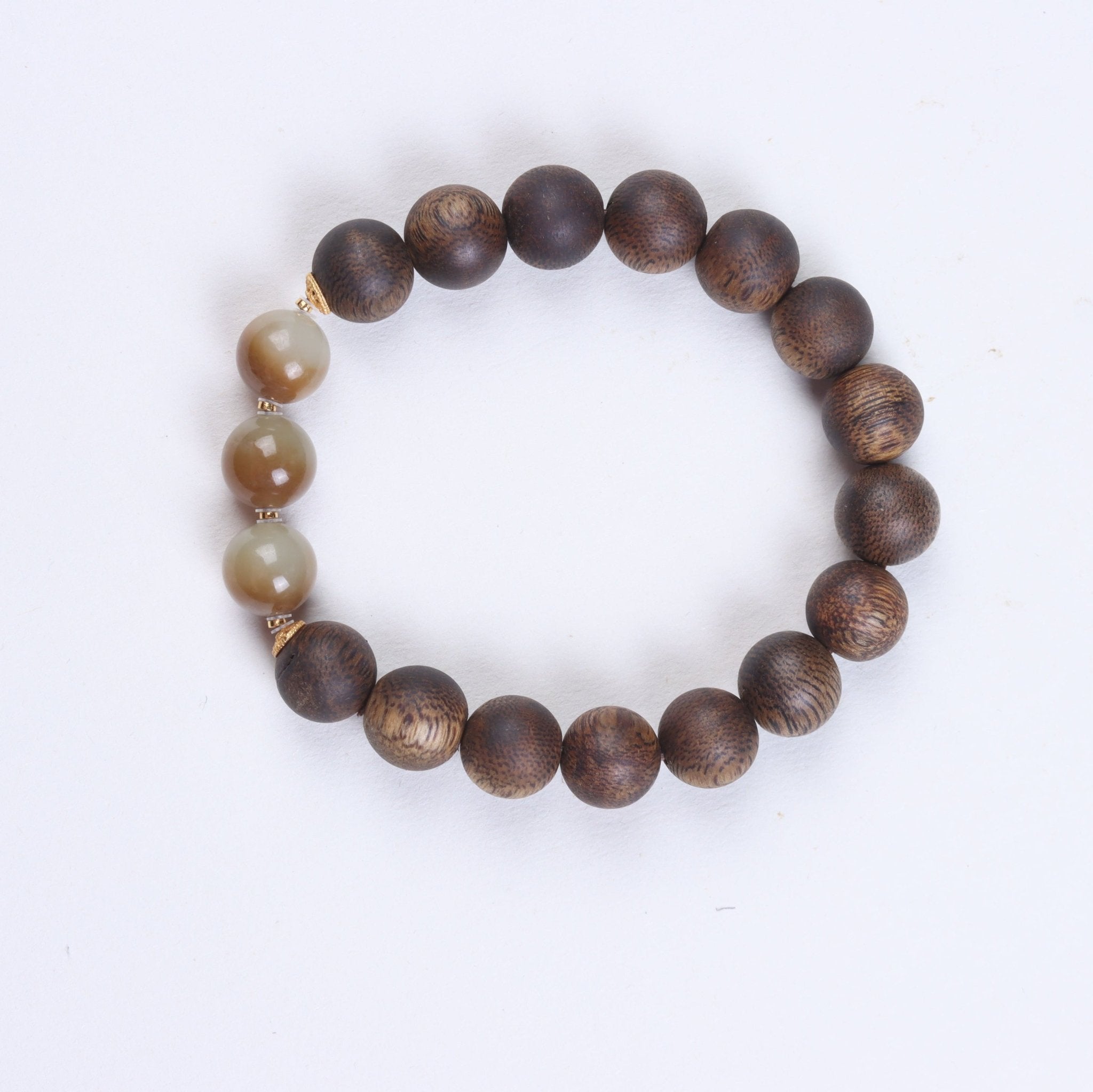 Aquilaria Crassna with Amber Beaded Bracelet - Bracelet - Feather Peace