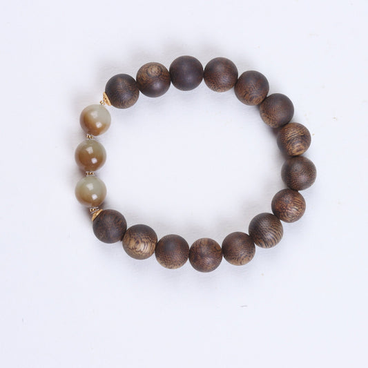 Aquilaria Crassna with Amber Beaded Bracelet - Bracelet - Feather Peace