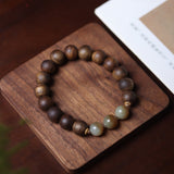 Aquilaria Crassna with Amber Beaded Bracelet - Bracelet - Feather Peace