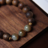 Aquilaria Crassna with Amber Beaded Bracelet - Bracelet - Feather Peace