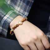 Cat’s Eye Pendant with Coquilla and Bashan Jade Bracelet - Bracelet - Feather Peace