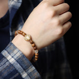 Cat’s Eye Pendant with Coquilla and Bashan Jade Bracelet - Bracelet - Feather Peace