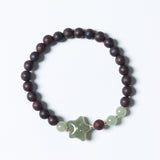 Chinese Agarwood and Hetian Jade Lucky Star Bracelet - Bracelet - Feather Peace