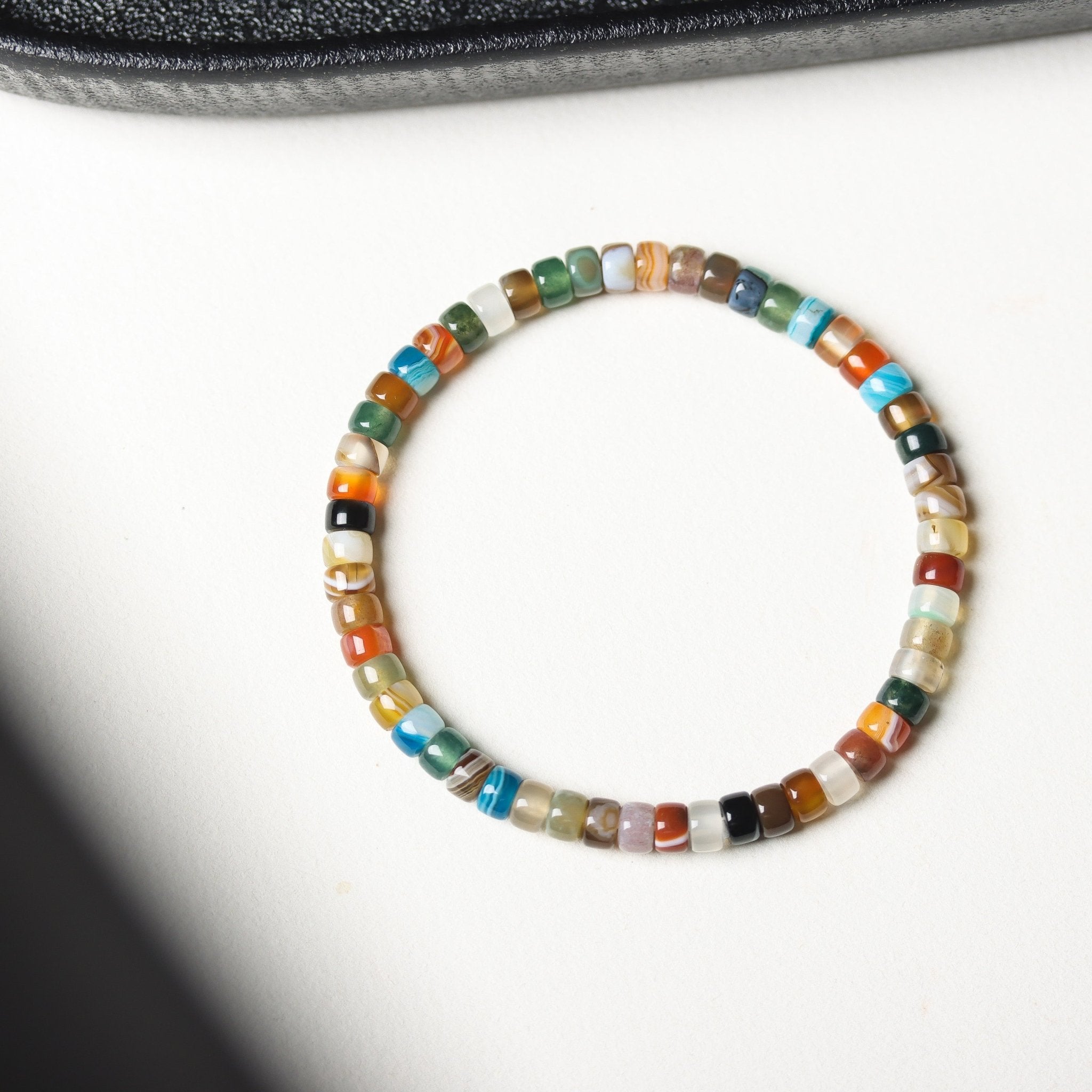 Colorful Agate Flat Bead Bracelet - Bracelet - Feather Peace