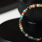 Colorful Agate Flat Bead Bracelet - Bracelet - Feather Peace