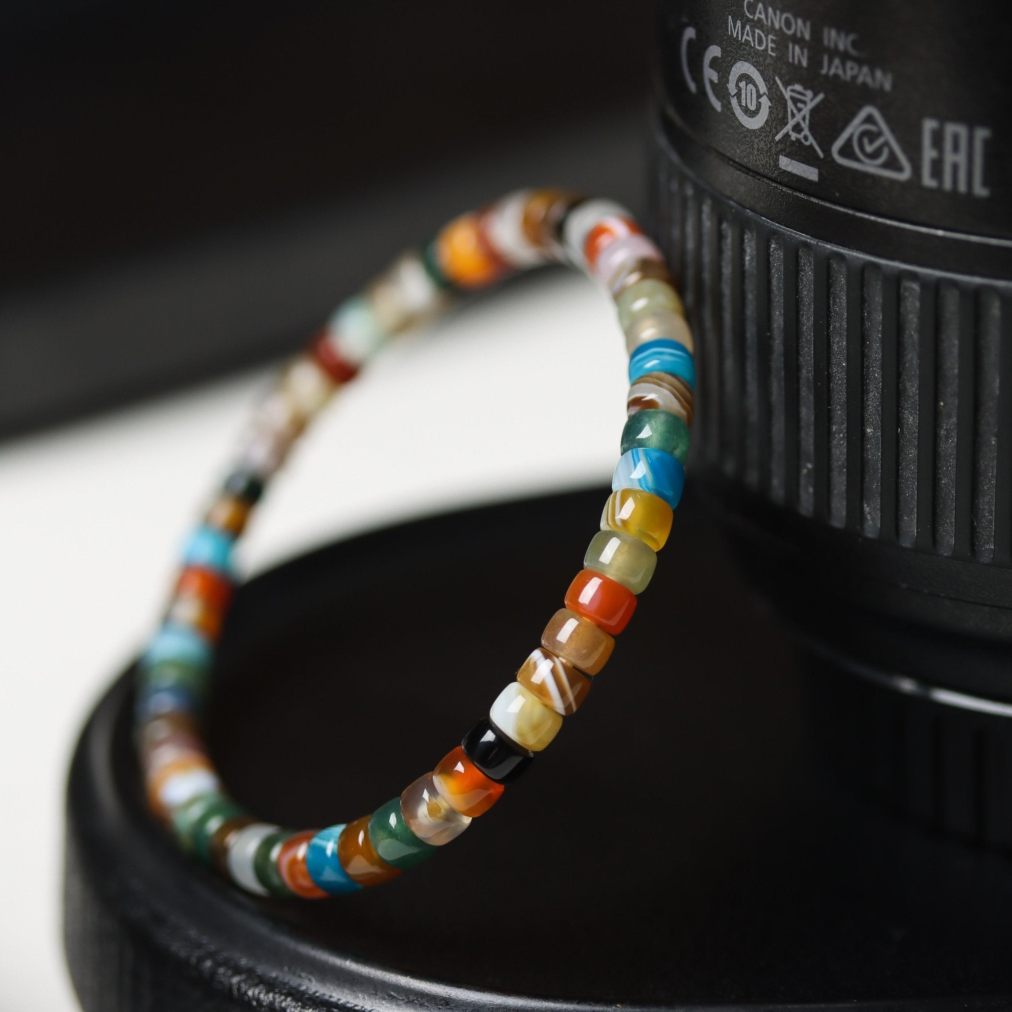 Colorful Agate Flat Bead Bracelet - Bracelet - Feather Peace