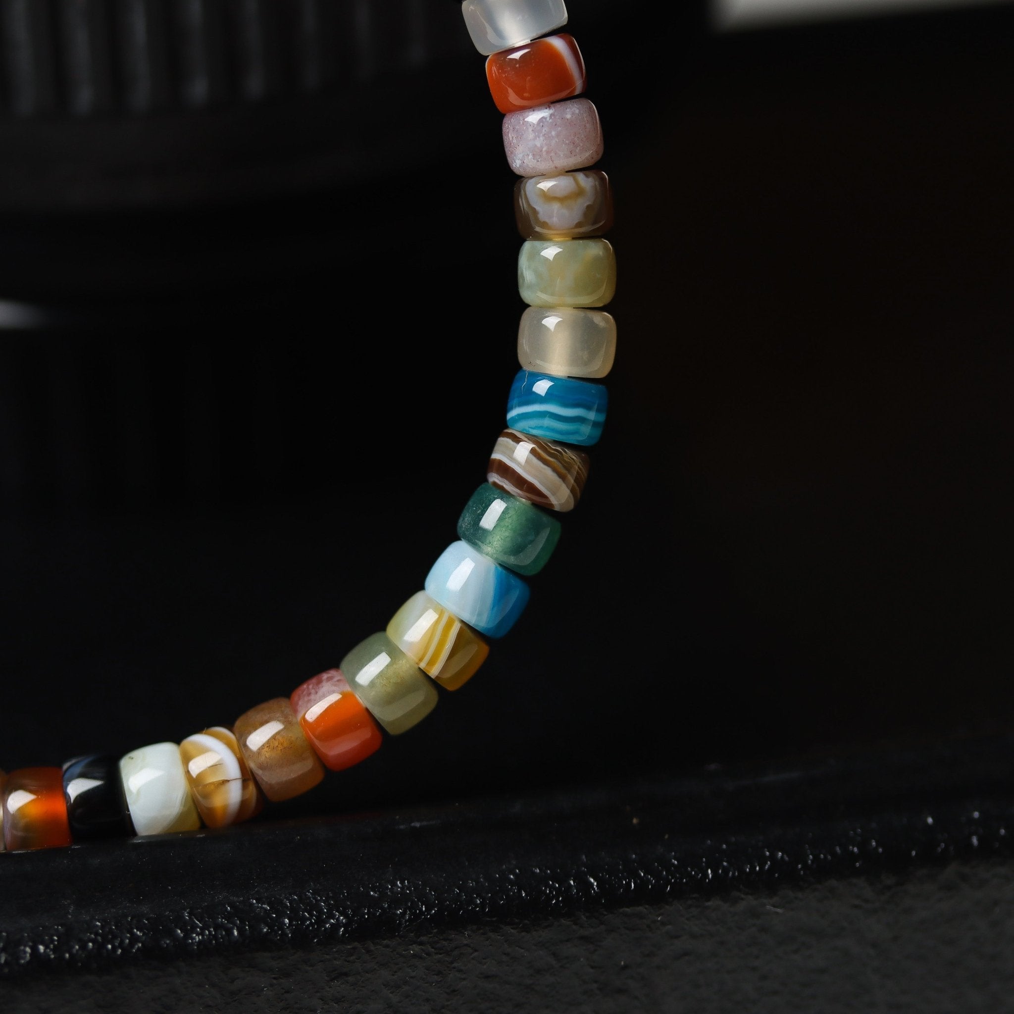Colorful Agate Flat Bead Bracelet - Bracelet - Feather Peace