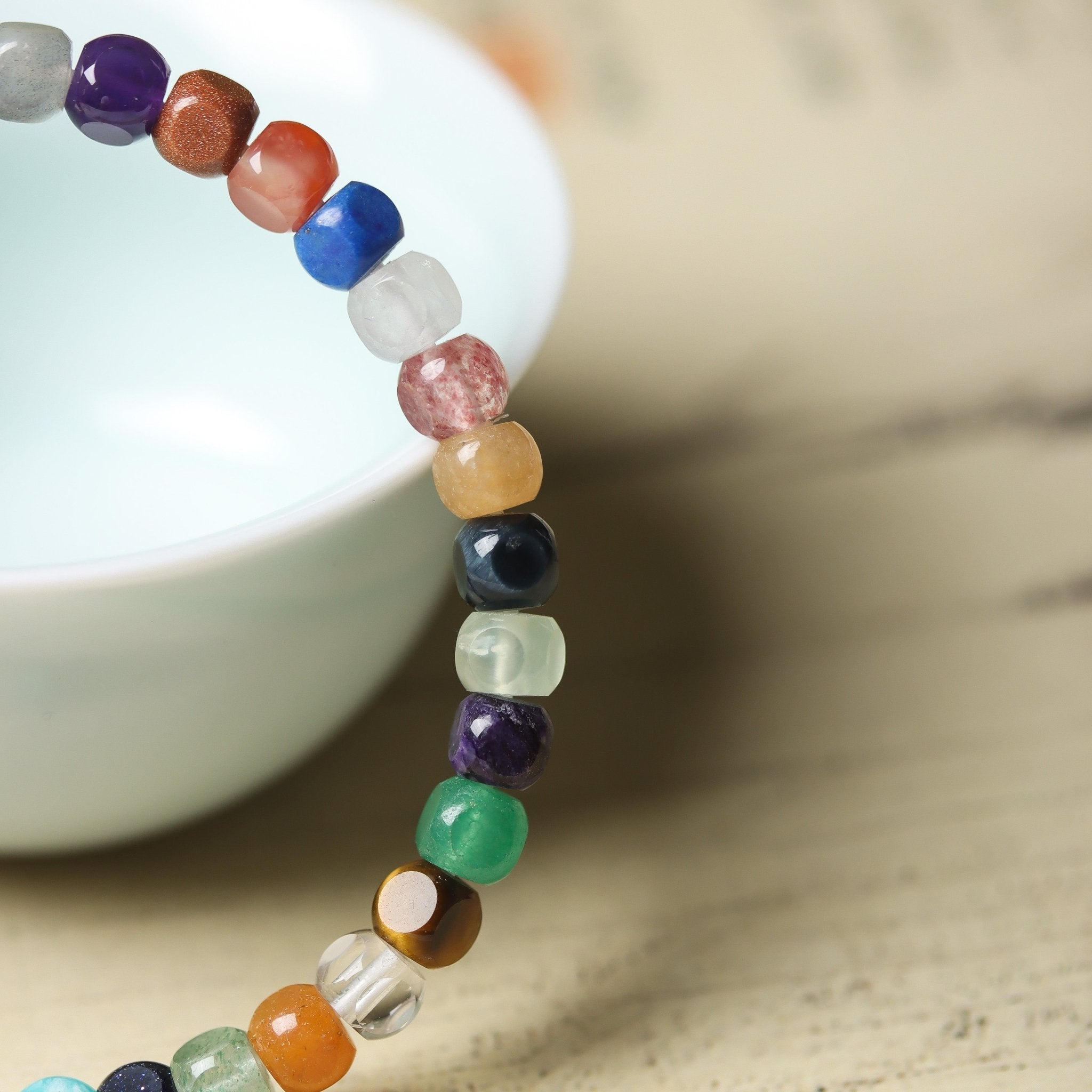 Colorful Agate Square Bead Bracelet - Bracelet - Feather Peace