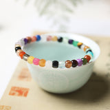 Colorful Agate Square Bead Bracelet - Bracelet - Feather Peace