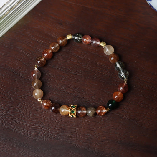 Colorful Rutilated Quartz Bracelet - Bracelet - Feather Peace