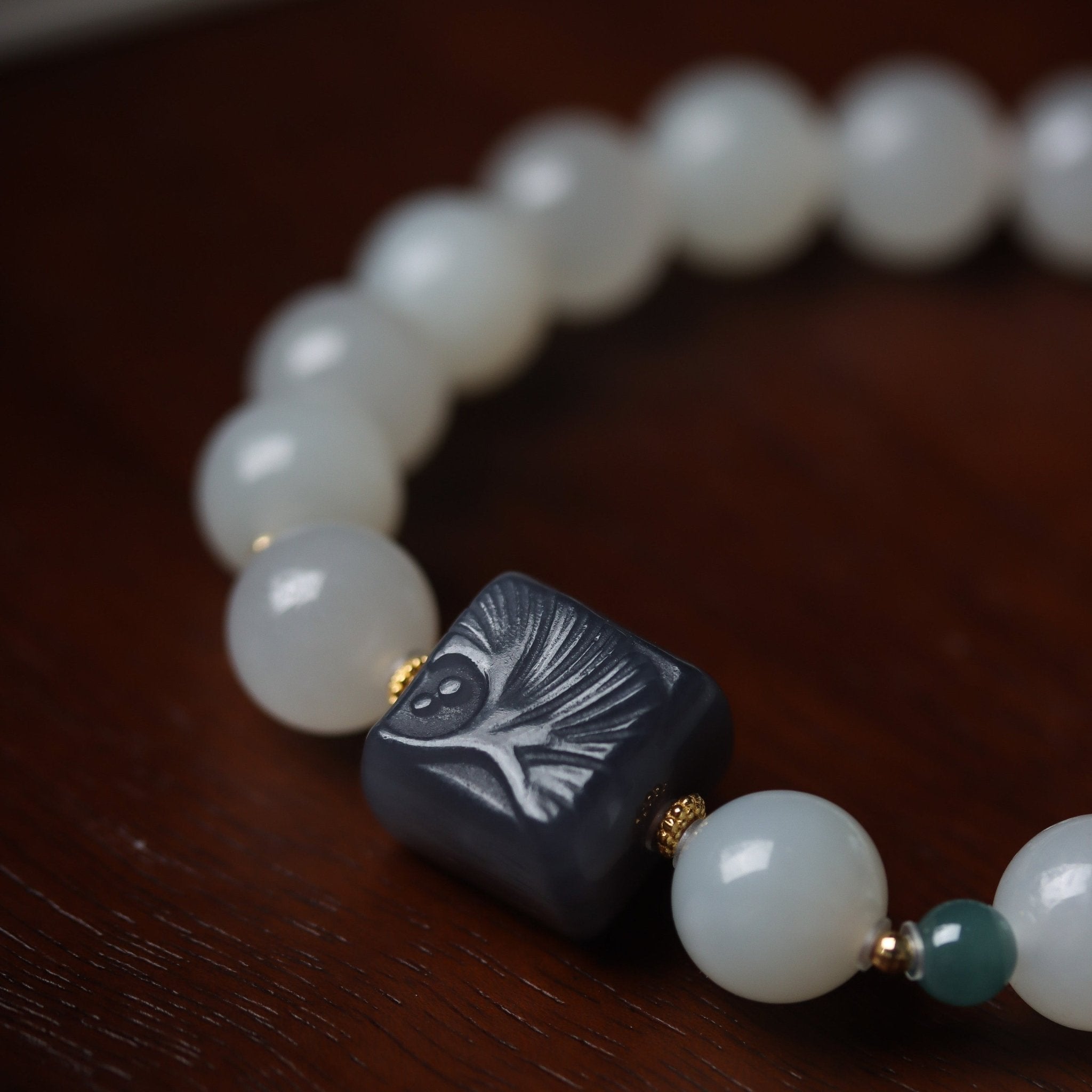 Dainty Lotus Starch Jade Bracelet - Bracelet - Feather Peace