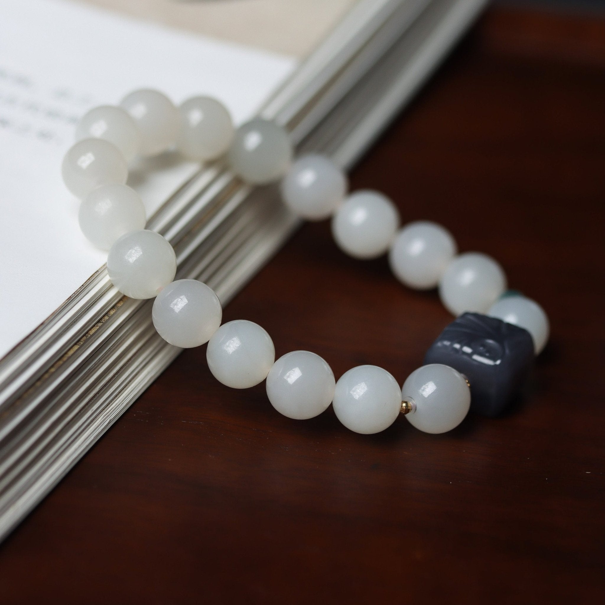 Dainty Lotus Starch Jade Bracelet - Bracelet - Feather Peace