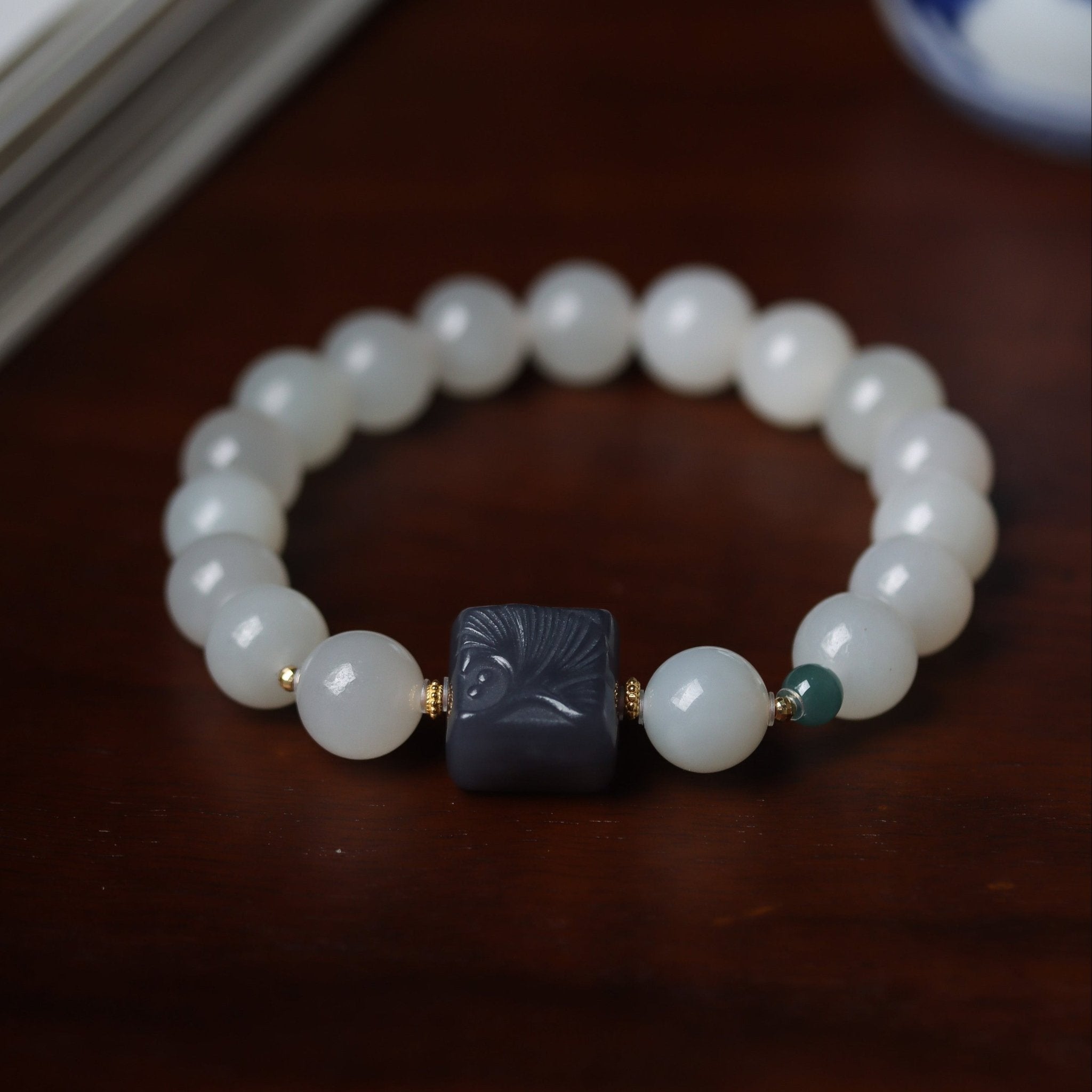 Dainty Lotus Starch Jade Bracelet - Bracelet - Feather Peace