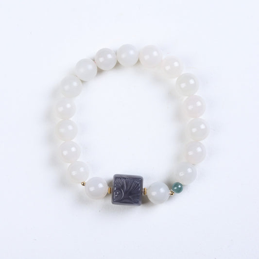 Dainty Lotus Starch Jade Bracelet - Bracelet - Feather Peace