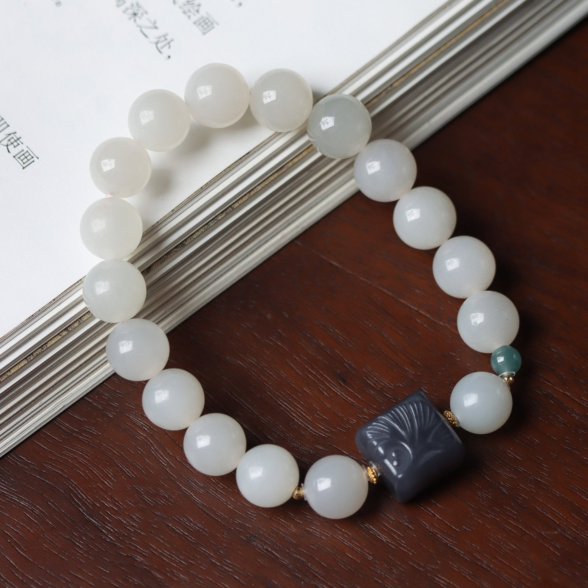 Dainty Lotus Starch Jade Bracelet - Bracelet - Feather Peace