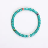 Dainty Turquoise Bead Bracelet with Colorful Pendant - Bracelet - Feather Peace