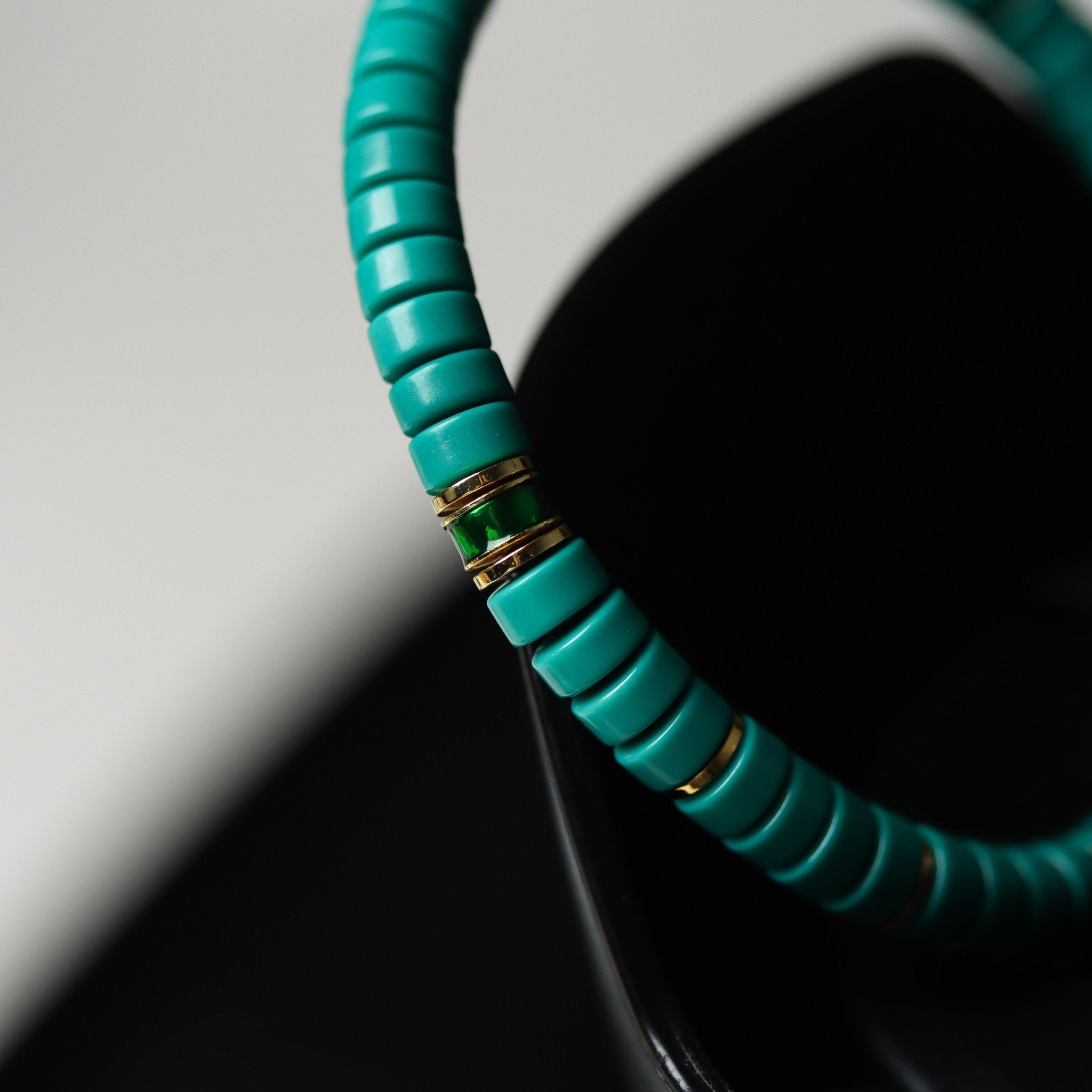 Dainty Turquoise Bead Bracelet with Colorful Pendant - Bracelet - Feather Peace