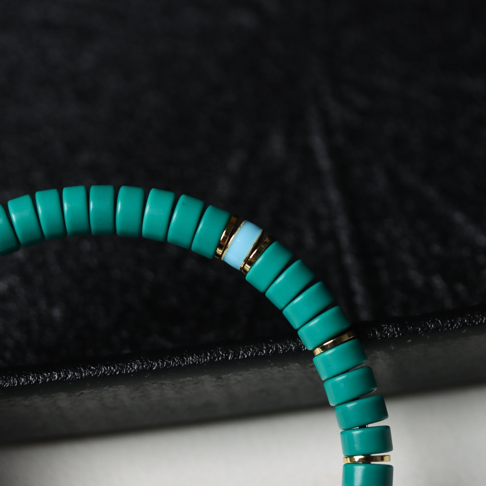 Dainty Turquoise Bead Bracelet with Colorful Pendant - Bracelet - Feather Peace