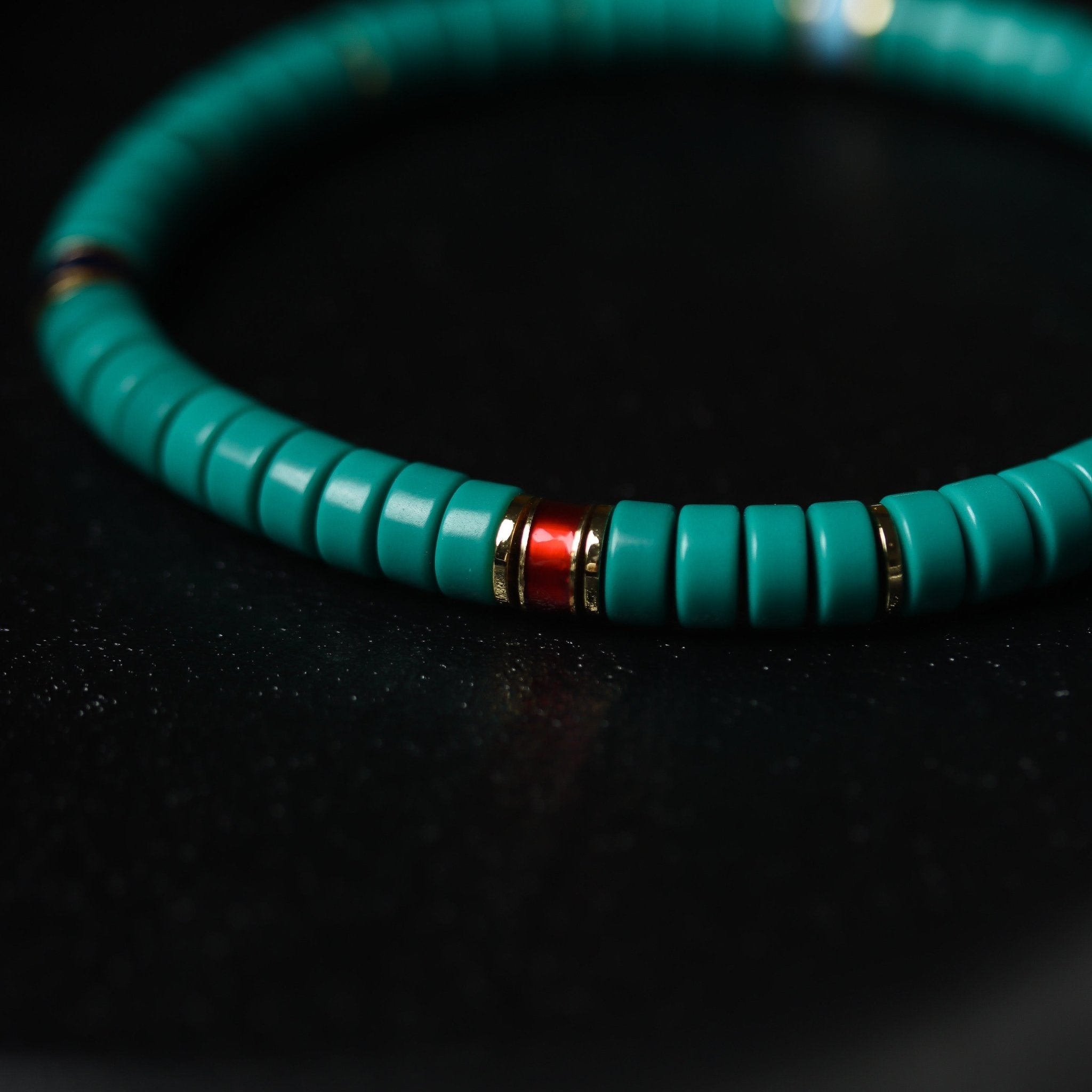 Dainty Turquoise Bead Bracelet with Colorful Pendant - Bracelet - Feather Peace