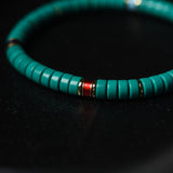 Dainty Turquoise Bead Bracelet with Colorful Pendant - Bracelet - Feather Peace