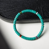Dainty Turquoise Bead Bracelet with Colorful Pendant - Bracelet - Feather Peace