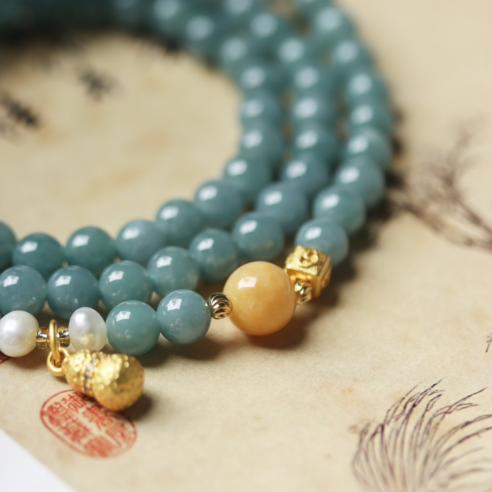 Dream Invocation Mala - Mala Bead - Feather Peace