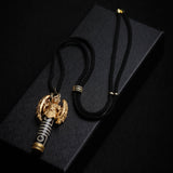 Four - Eyed Roc Dzi Bead - Necklace - Feather Peace