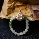 Halo Jade Gourd Beaded Ring - Ring - Feather Peace
