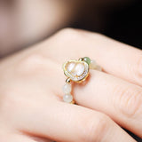 Halo Jade Gourd Beaded Ring - Ring - Feather Peace