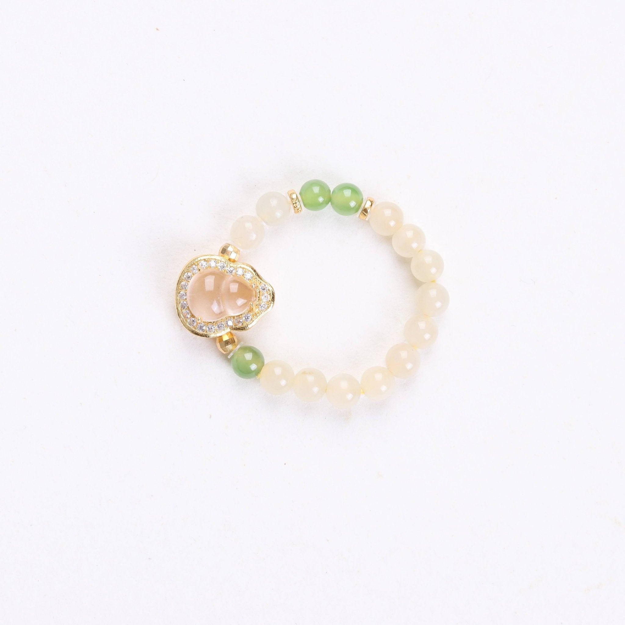 Halo Jade Gourd Beaded Ring - Ring - Feather Peace