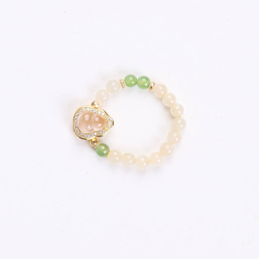 Halo Jade Gourd Beaded Ring - Ring - Feather Peace