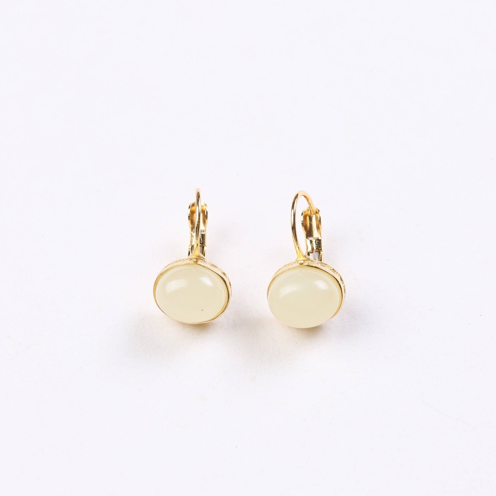 Hetian Jade Hoop Dangle Earrings - Earrings - Feather Peace