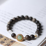Jade and Sandalwood Harmony Bracelet - Bracelet - Feather Peace