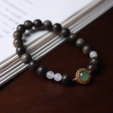 Jade and Sandalwood Harmony Bracelet - Bracelet - Feather Peace