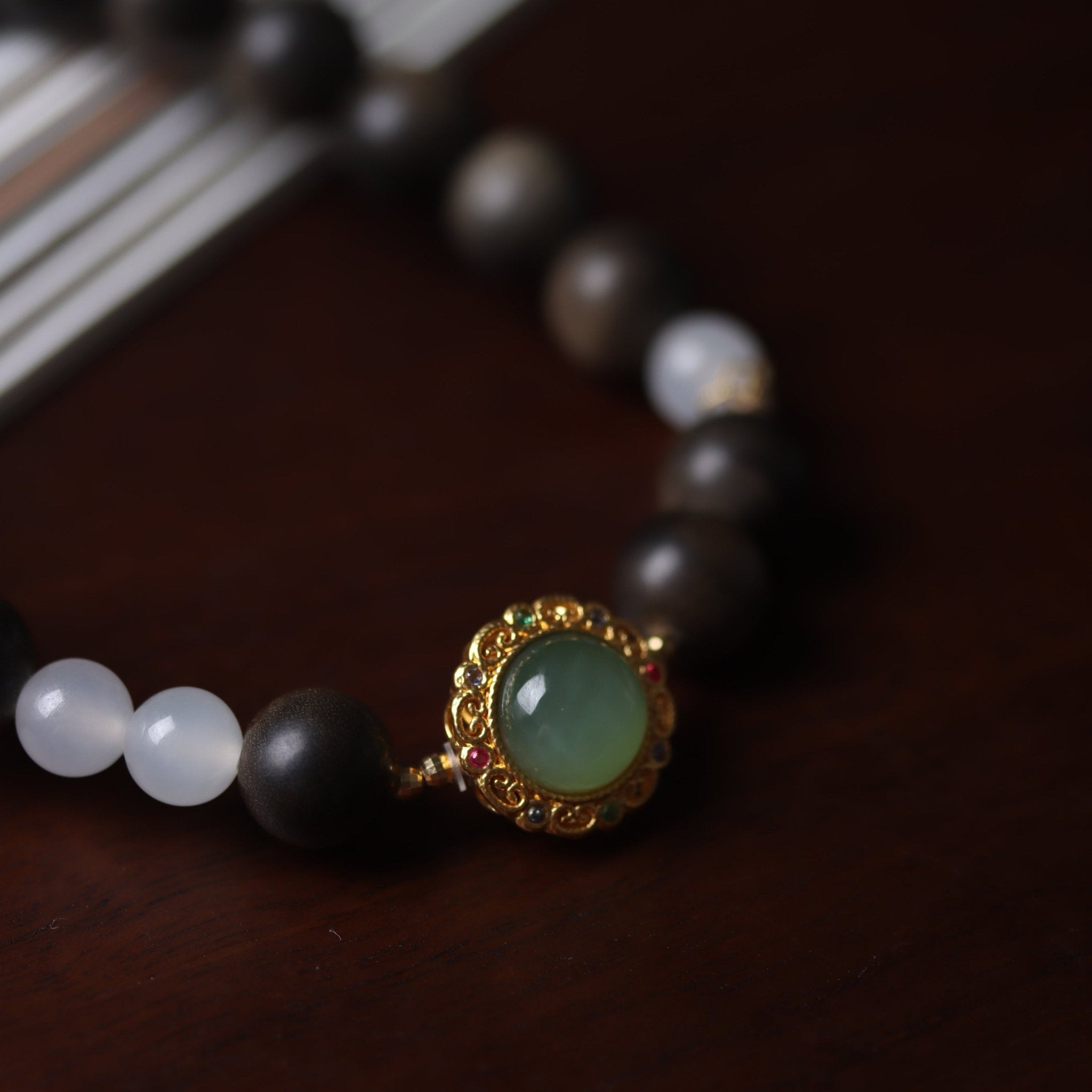 Jade and Sandalwood Harmony Bracelet - Bracelet - Feather Peace