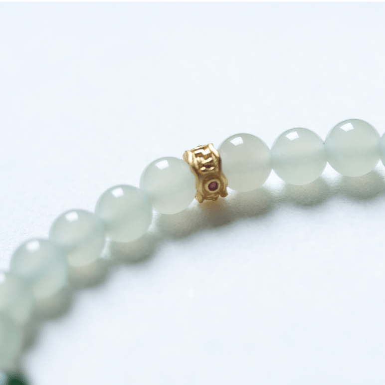 Jasper Bow Jade and Agarwood Bracelet - Bracelet - Feather Peace