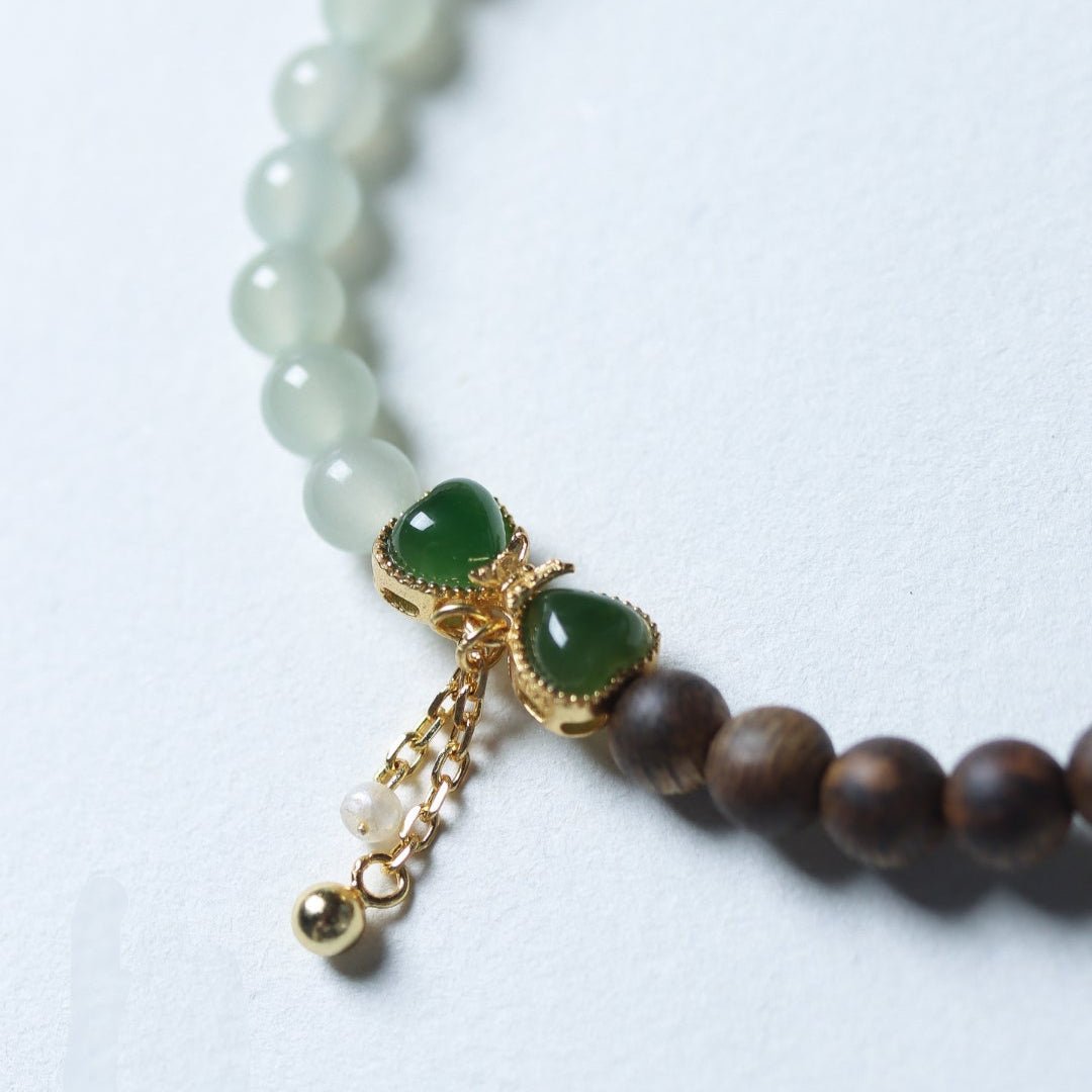 Jasper Bow Jade and Agarwood Bracelet - Bracelet - Feather Peace