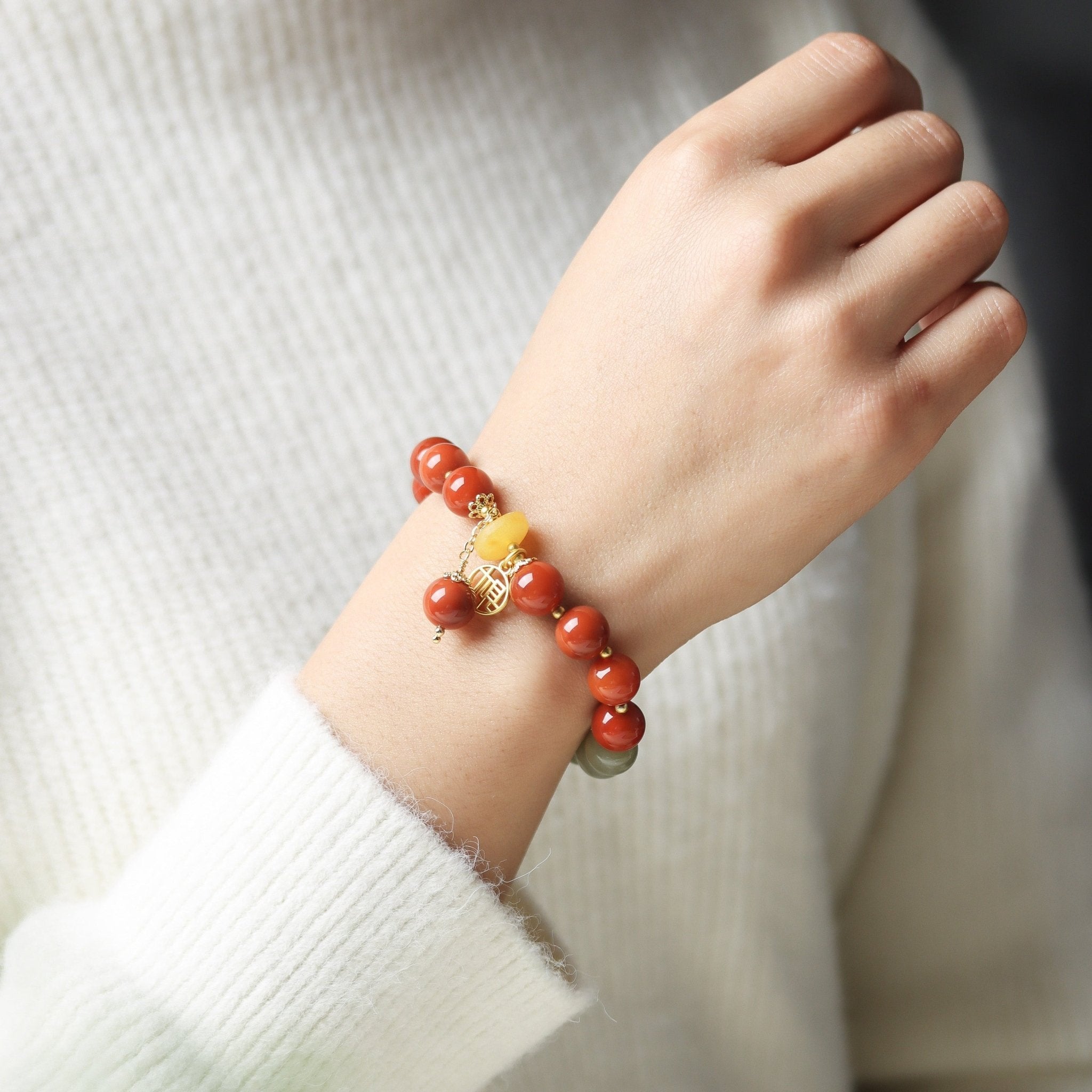 Journey of Return Agate and Jade Bracelet - Bracelet - Feather Peace