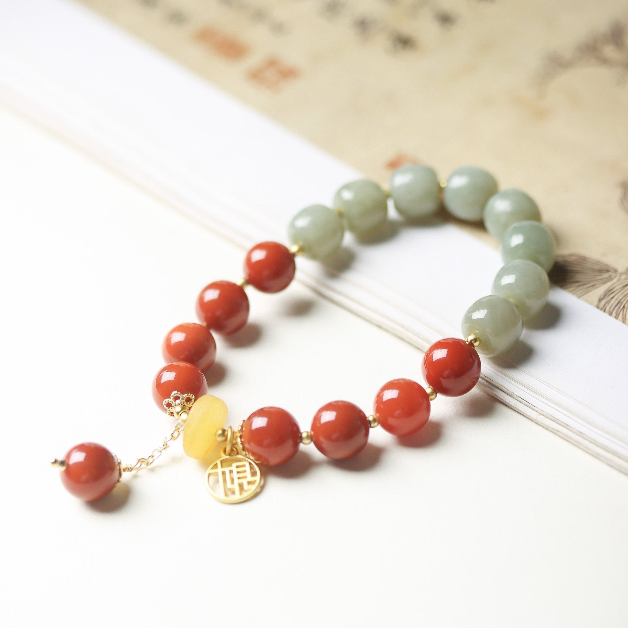 Journey of Return Agate and Jade Bracelet - Bracelet - Feather Peace