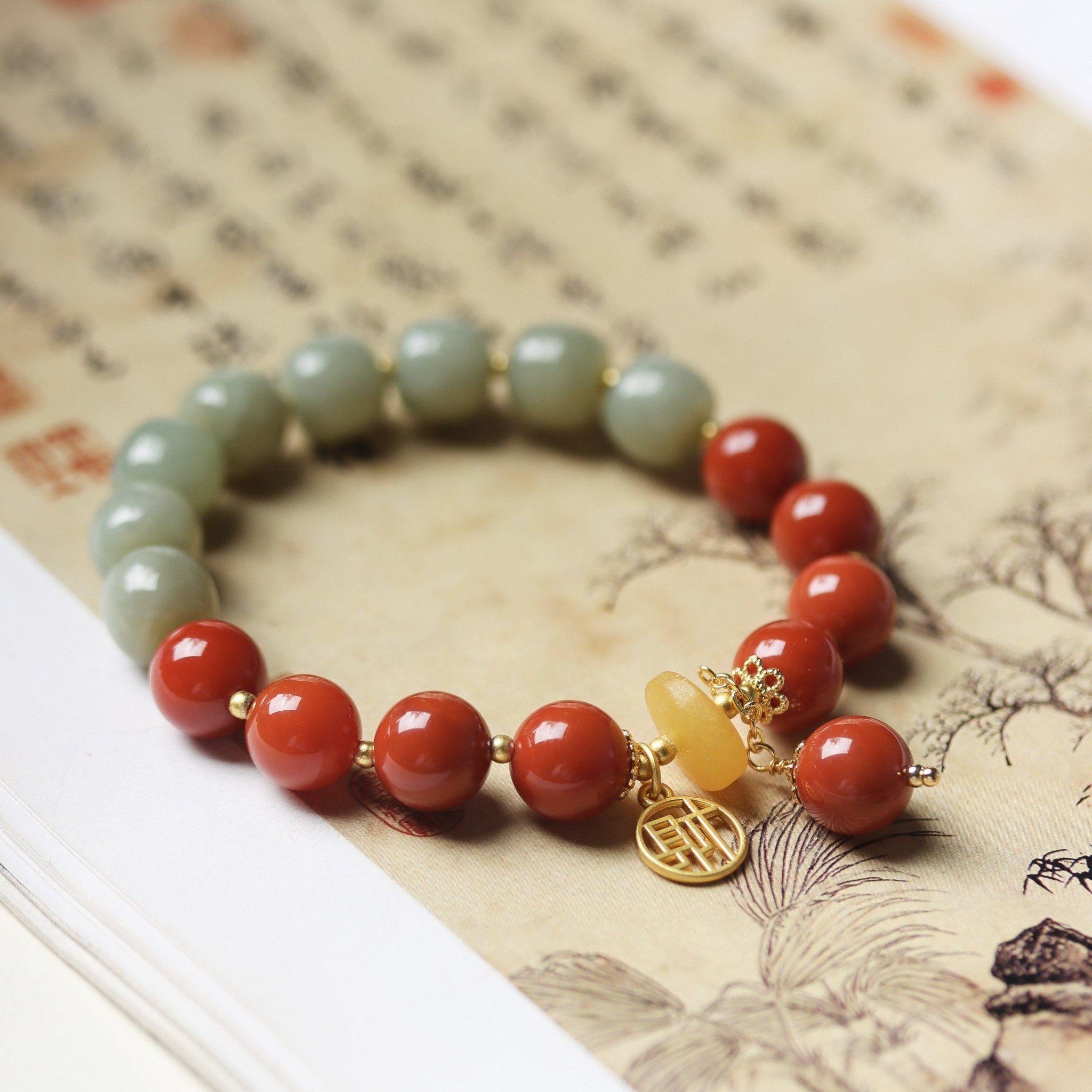Journey of Return Agate and Jade Bracelet - Bracelet - Feather Peace
