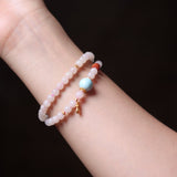 Larimar Pendant with Lotus Root Starch Jade Mala Bead - Mala Bead - Feather Peace