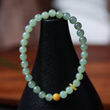 Light Green Hetian Jade and Beeswax Amber Bracelet - Bracelet - Feather Peace